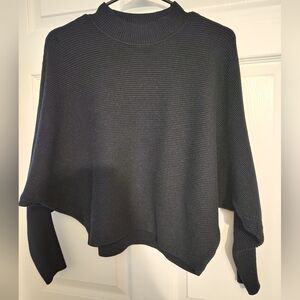 ZARA knit Black Ribbed Women's Sweater (Dolman Style) Size MED